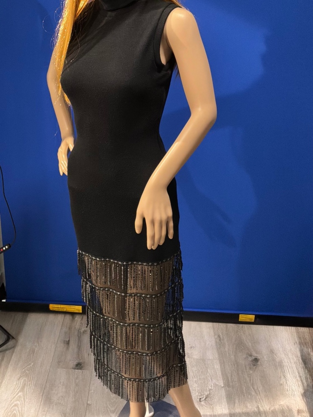 Korean Designer VanNzil L dramatic Sequin Fringe Midi Dress S/M - Fits Smaller